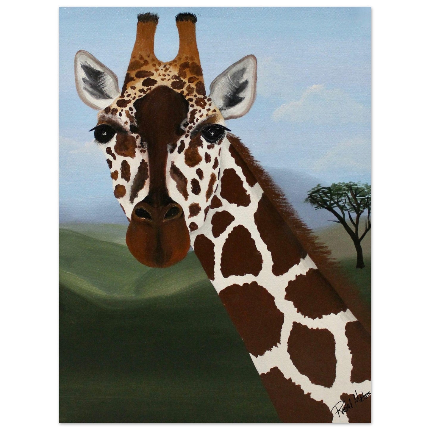 Reticulated Giraffe Wall Art Print on Premium Matte Paper Poster - Multiple Sizes